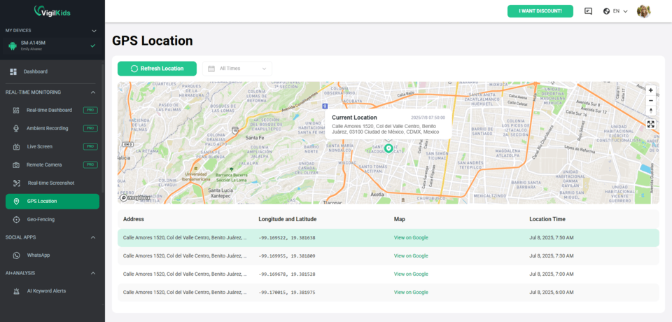 gps location vigilkids