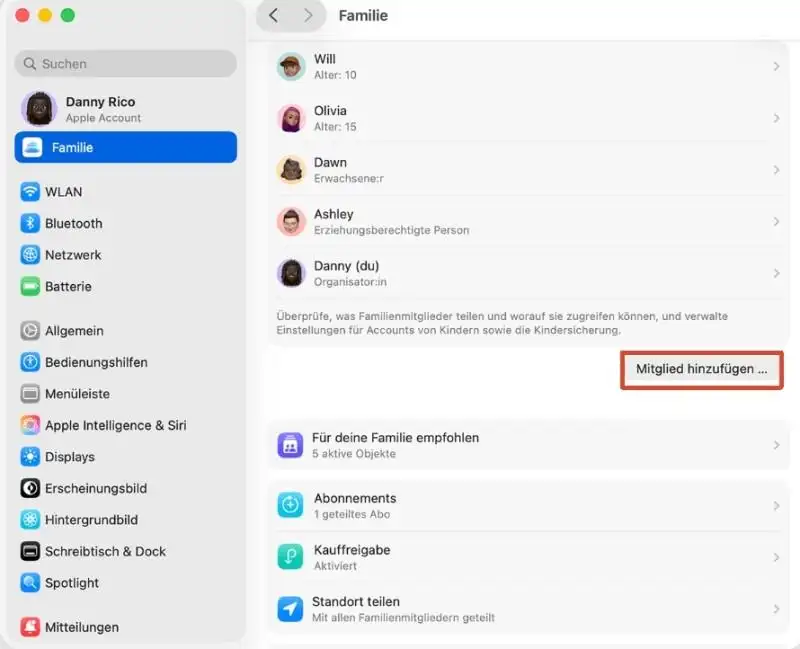 Apple Familiefreigabe