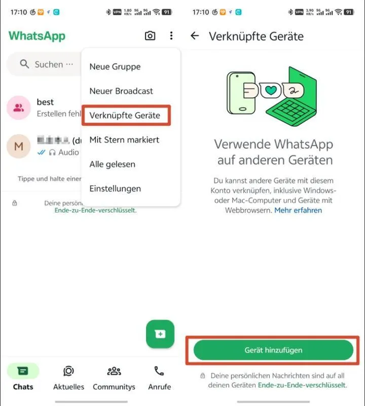 verknüpfte Gerät hinzufügen