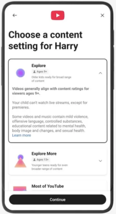 YouTube set limits for kids