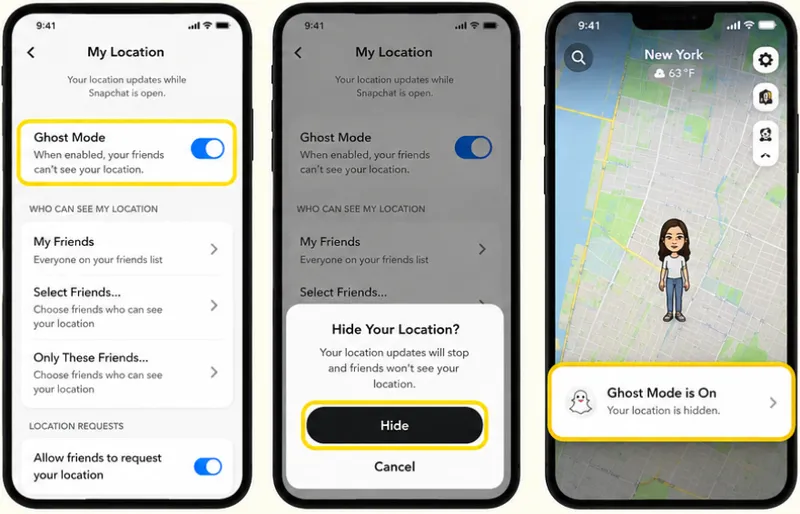 how to enable ghost mode on snapchat snap map