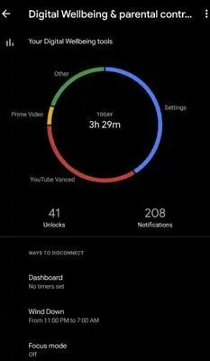 Digital Wellbeing controls on Android