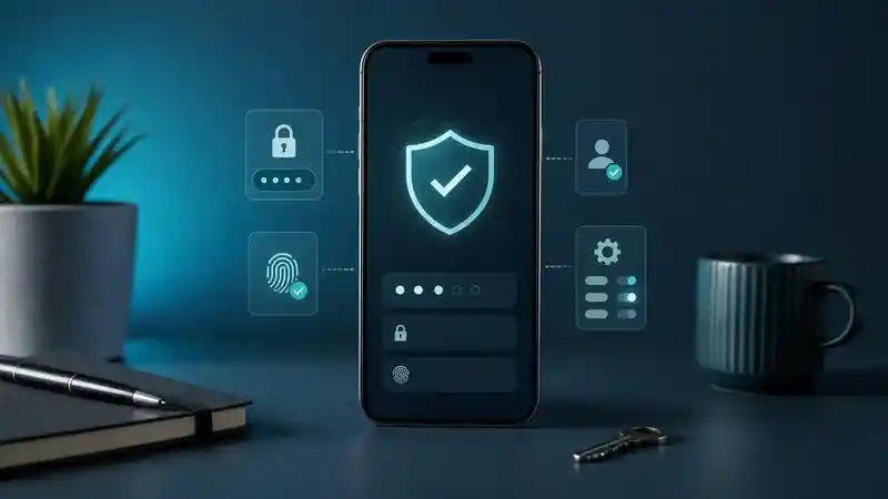 Smartphone protected with account security and privacy controls