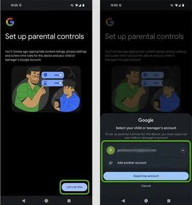 Family Link parent's phone