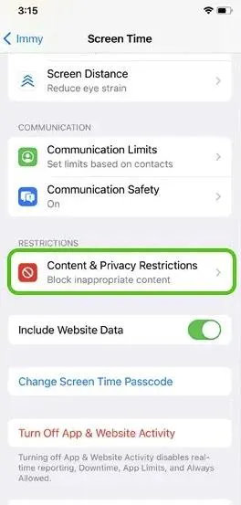 Managing communication privacy and location settings on iPhone