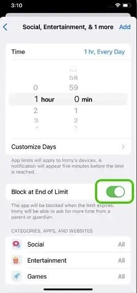 Setting App Limits on iPhone