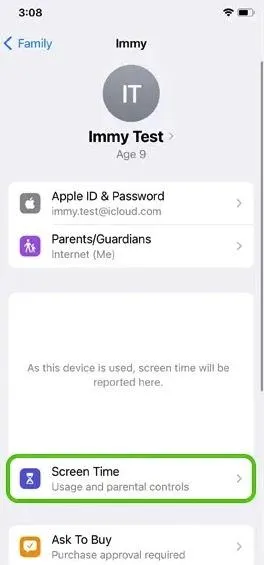 Turning on Screen Time and creating a parental passcode on iPhone