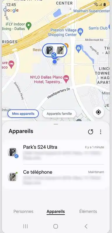 Samsung Find localisant un téléphone Galaxy