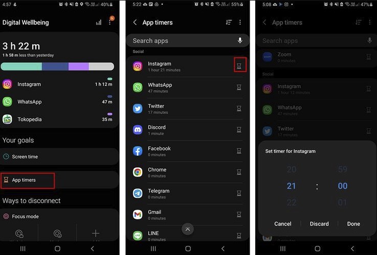 application Android Minuteur