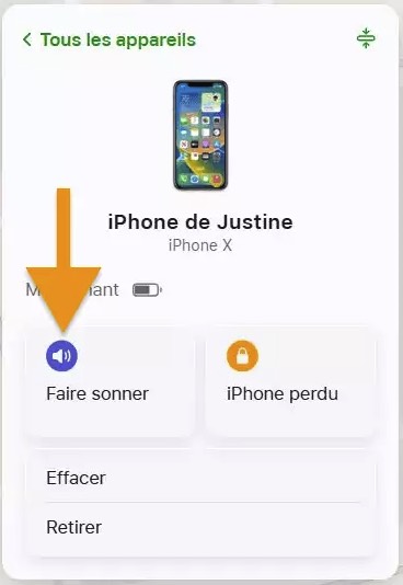Find my play sound fr