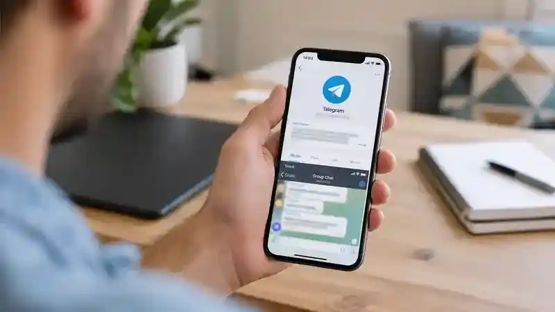 Teléfono mostrando un canal de Telegram relacionado con novedades de un creador
