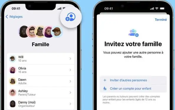 Create child iphone account fr