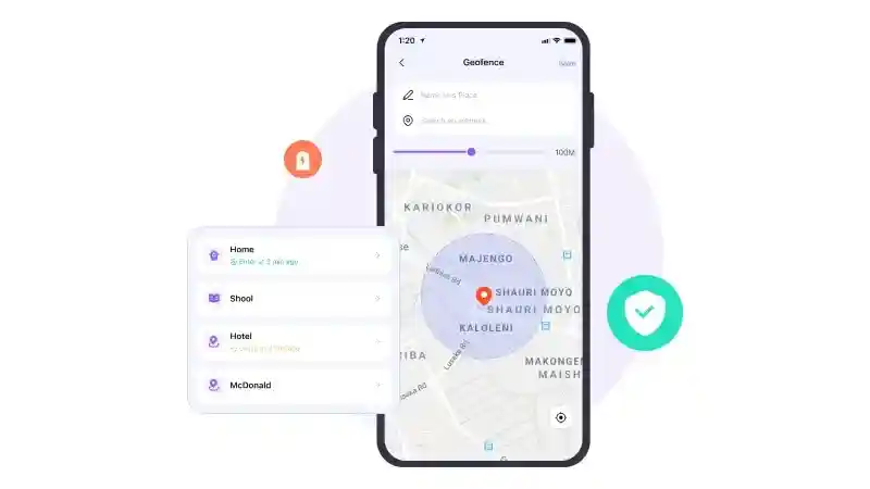 Official FamiSafe interface for setting a safe geofence