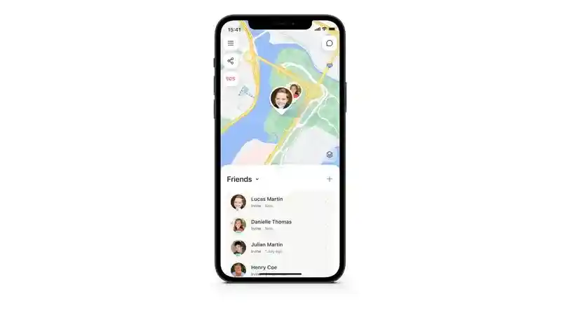 Official iSharing family and friends location map interface