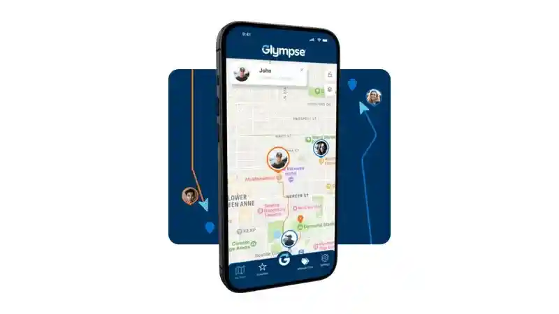 Official Glympse temporary location-sharing app interface