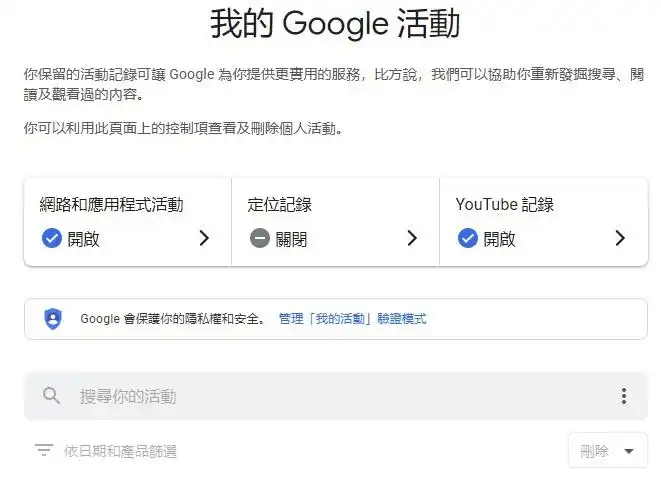 Google my activity tw