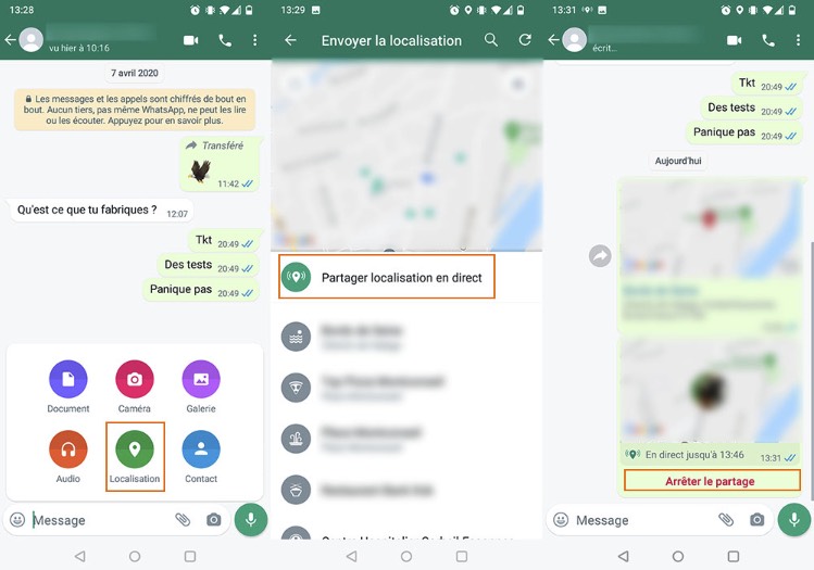 Whatsapp localisation fr