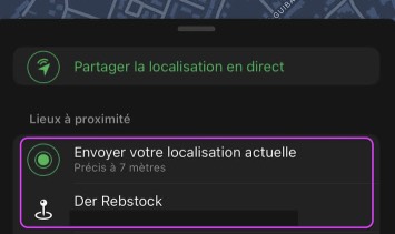 Commande pour arrêter une position WhatsApp en direct
