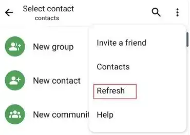 Refresh whatsapp contact