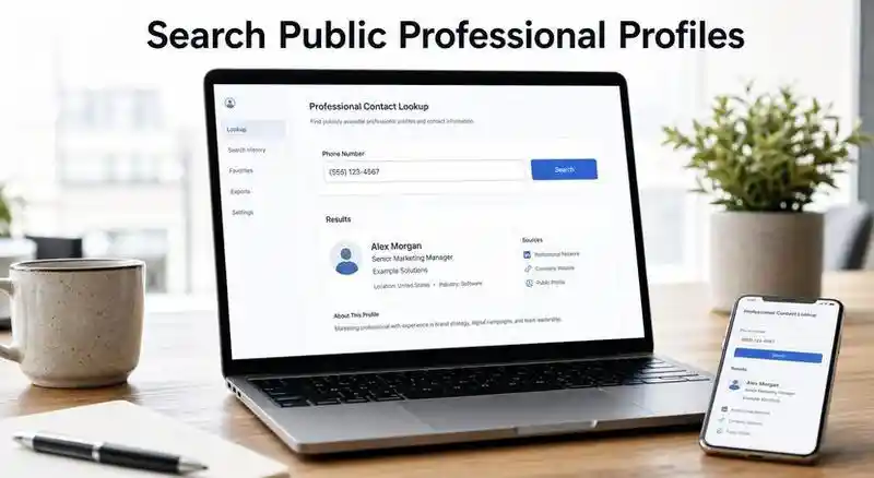 Using a professional contact lookup to search a phone number