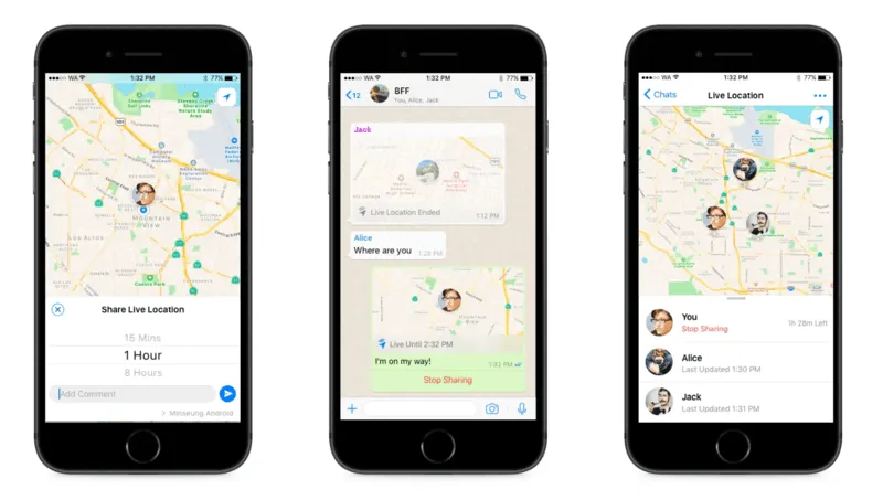 whatsapp live location