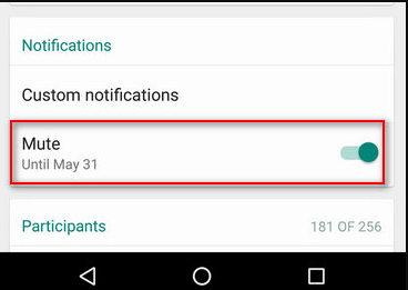 mute whatsapp