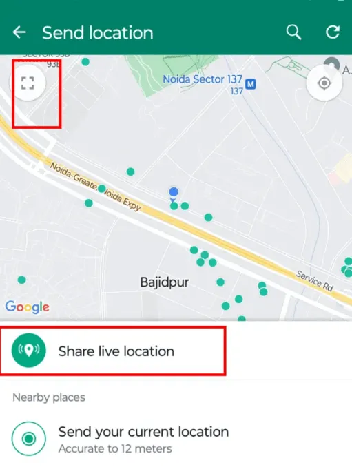 live location whatsapp