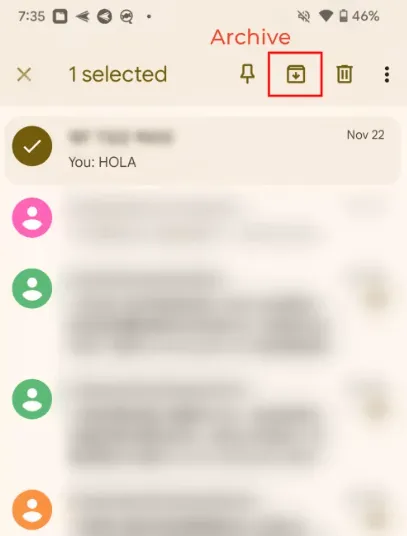 hide text message archive
