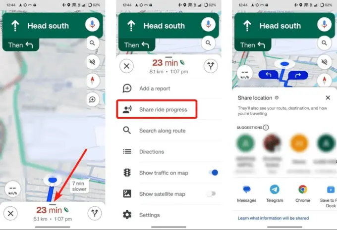 Share location on Google Maps