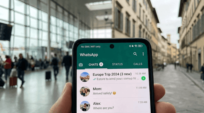 Using WhatsApp on Wi-Fi without the original SIM inserted