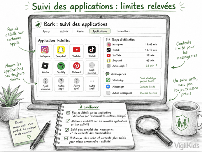 Bark suivi des app limites relevees