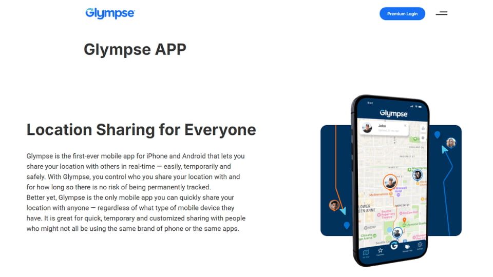 best app for sharing location Glympse temporary meetups