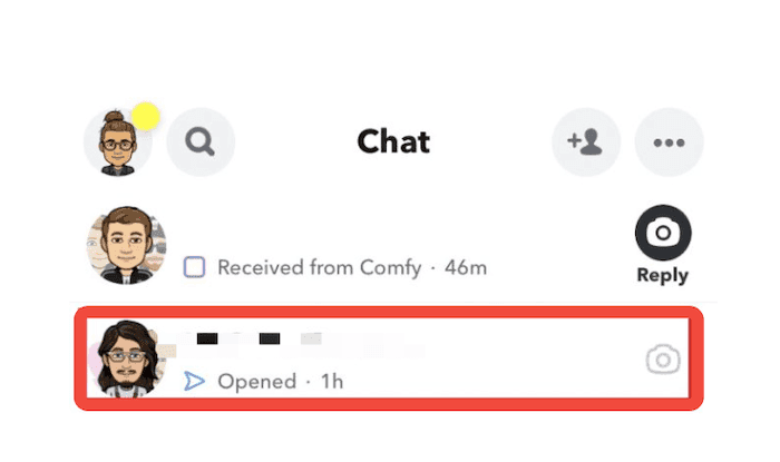 Snapchat chat opened status