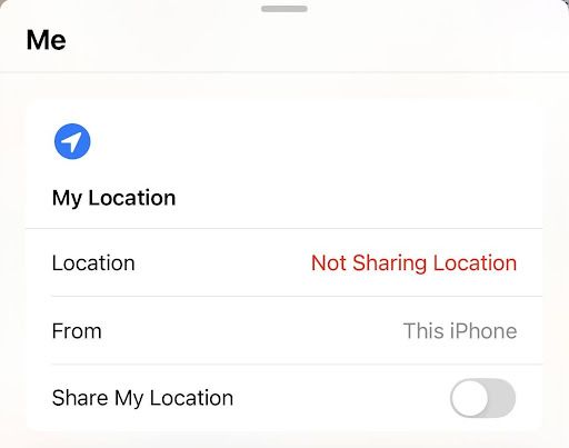 disable share my location on find my