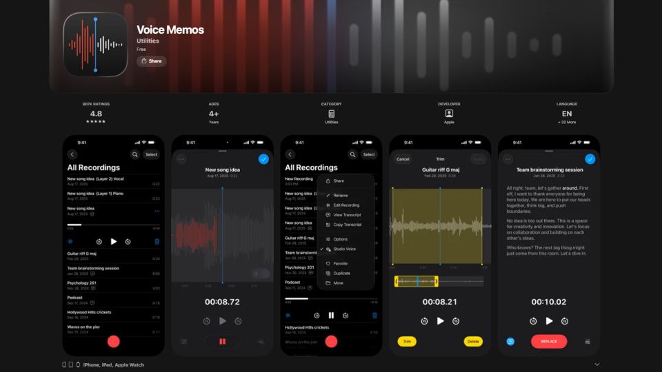 how to record a whatsapp call on iphone with voice memos
