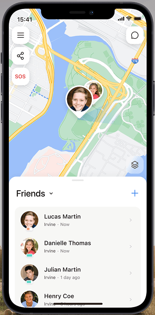 iSharing family location tracker app