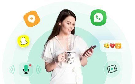 A woman with a phone in her hand, watch the monitor data from her child