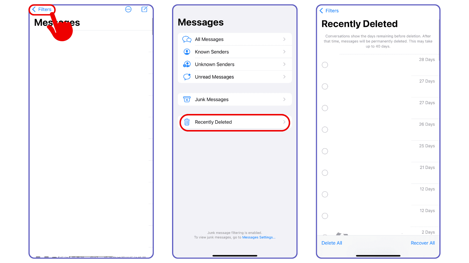 recover deleted messages from recently deleted folder