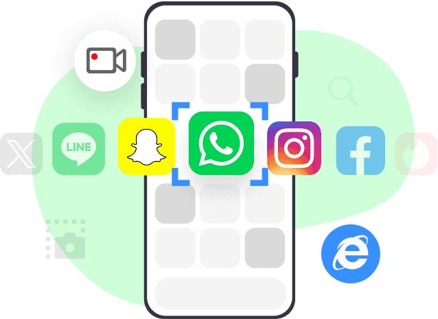 Varias aplicaciones compatibles con Vigilkids Track se muestran en el teléfono