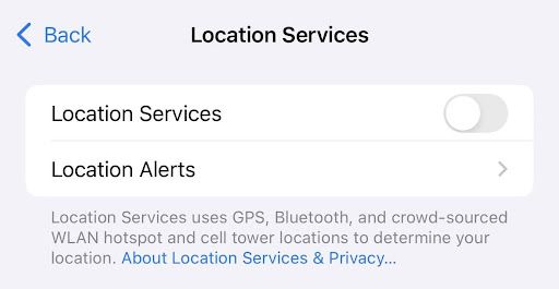 turn off location services on iphone
