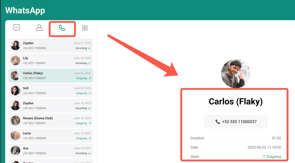 vigilkids whatsapp call recording dashboard